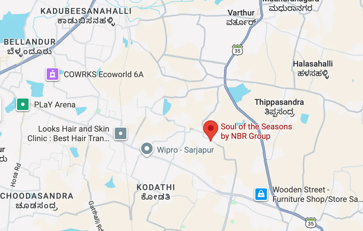 Soul of the Seasons – Map location on Sarjapur Road
